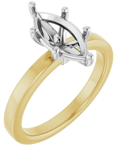 Sužadėtuvių Žiedas „Solitaire“ 14k yellow/white gold Marquise 12mm x 6mm (1)