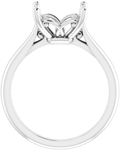 14K White 8 mm Square Solitaire Engagement Ring Mounting (2)