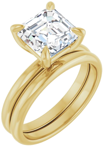 Sužadėtuvių Žiedas „Solitaire“ 14k yellow gold Asscher 8mm (6)