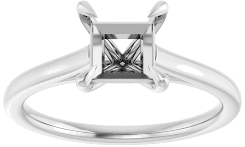 Sužadėtuvių Žiedas „Claw-Pong“ 14k white gold Square 5.5mm (3)