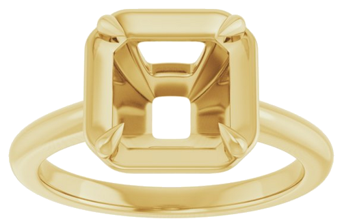 Sužadėtuvių Žiedas „Claw-Prong Solitaire Bezel-Style“ 14k yellow gold Asscher 8mm (3)