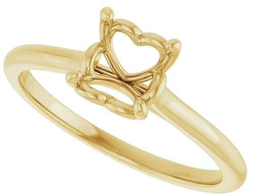 14K Yellow  6.5 mm Round Solitaire Engagement Ring Mounting (5)