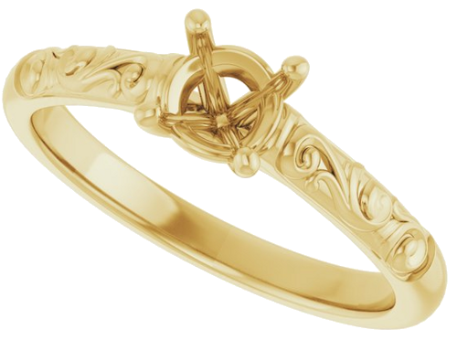 Sužadėtuvių Žiedas „Solitaire“ 14k yellow gold Round 5.2mm (5)