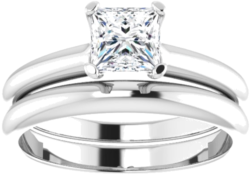 Sužadėtuvių Žiedas „Solitaire“ 14k white gold Square 5mm (8)