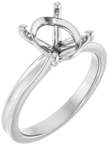 Sužadėtuvių Žiedas 14k white gold Oval 10mm x 8mm (1)