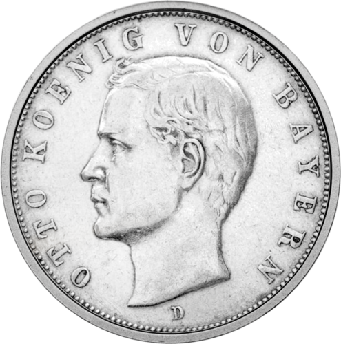 3 markės Otto (1908-1913) Vokietijos imperija sidabrinė moneta (1)