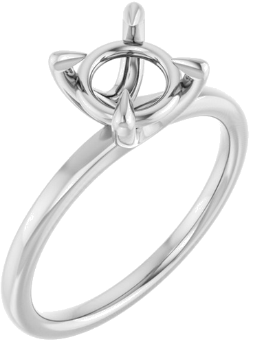 Sužadėtuvių Žiedas 14k white gold Round 7mm (1)