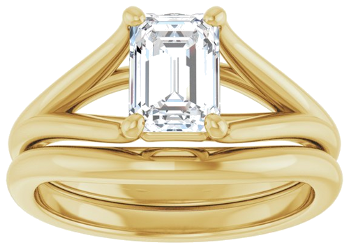 14K Yellow 7x5 mm Emerald Solitaire Engagement Ring Mounting (8)