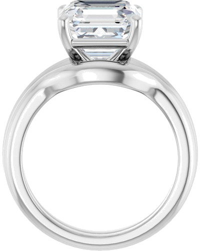 Sužadėtuvių Žiedas 14k white gold Asscher 9mm (7)
