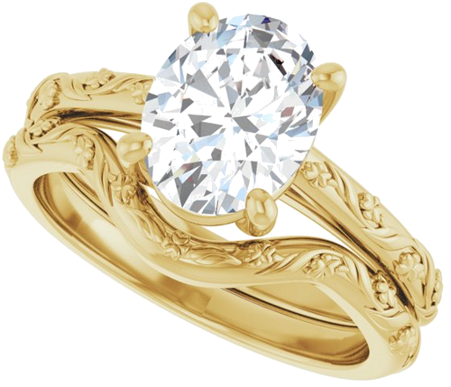 Sužadėtuvių Žiedas „Solitaire“ 14k yellow gold Oval 9mm x 7mm (10)