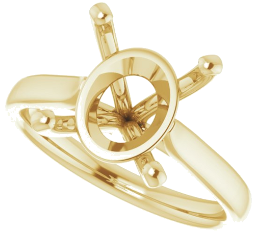 14K Yellow 12x10 mm Oval Engagement Ring Mounting (5)