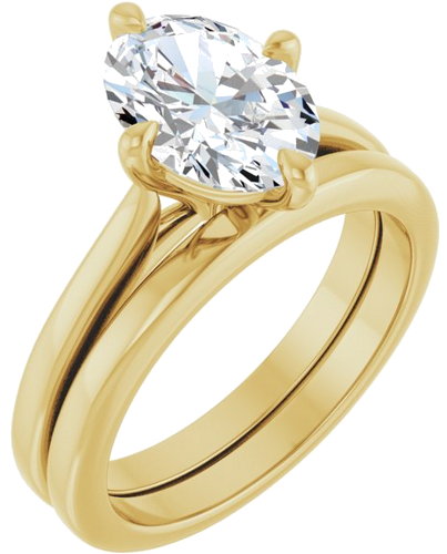 Sužadėtuvių Žiedas „Solitaire“ 14k yellow gold Oval 10mm x 7mm (6)