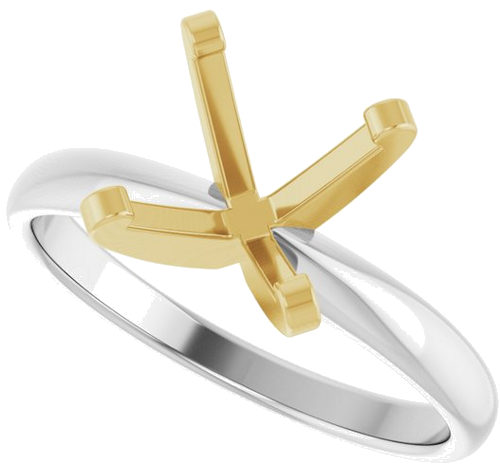 Sužadėtuvių Žiedas „Solitaire“ 14k white/yellow gold Square 6.5mm (5)