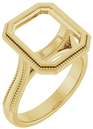 Sužadėtuvių Žiedas „Bezel-Set Solitaire“ 10k yellow gold Emerald 11mm x 9mm (1)