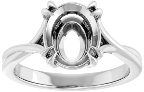 Sužadėtuvių Žiedas „Double Claw-Prong Solitaire Criss-Cross“ 14k white gold Oval 10mm x 8mm (3)