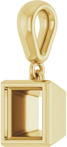 Pakabukas „Bezel-Set Charm“ 14k yellow gold Square 5.5mm (2)