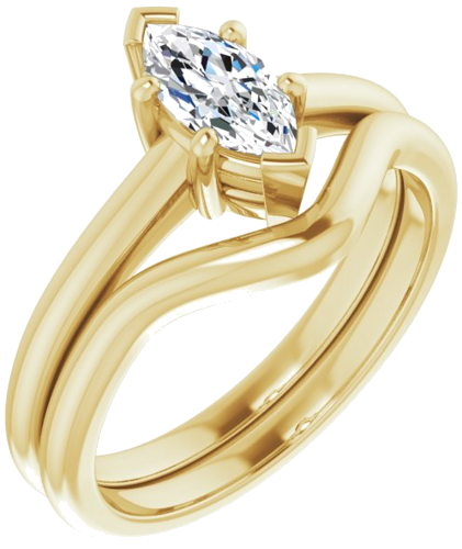 Sužadėtuvių Žiedas „V-End Prong“ 10k yellow gold Marquise 8mm x 4mm (6)