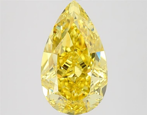 3.14 carat Fancy Vivid Yellow-VS2 Natūralus Pear Deimantas (1)