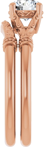 Sužadėtuvių Žiedas „Sculptural“ 14k rose gold Round 5.8mm (9)