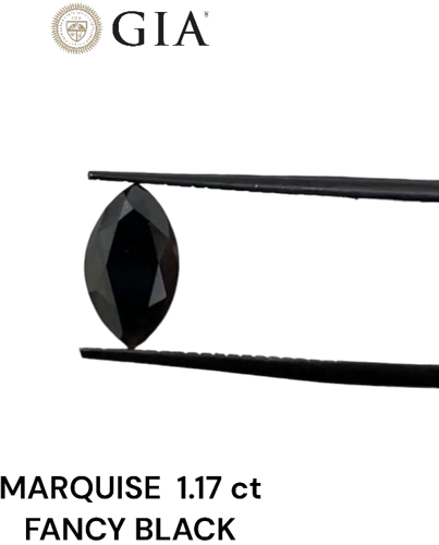 1.17 carat Fancy Black-VVS2 Natūralus Marquise Deimantas (1)