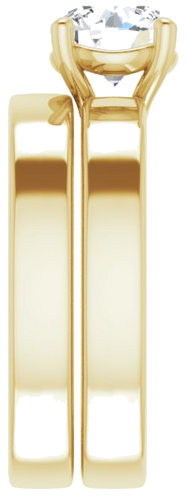 Sužadėtuvių Žiedas „Solitaire“ 585 Geltonojo Aukso Round 7mm (9)