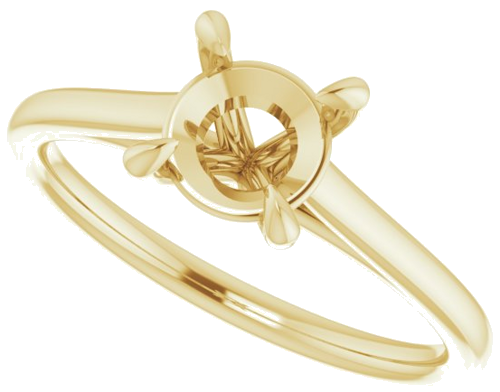 14K Yellow  6.5 mm Round Solitaire Engagement Ring Mounting (5)