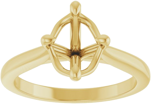 Sužadėtuvių Žiedas „Solitaire“ 14k yellow gold Elongated Cushion 9mm x 7mm (3)