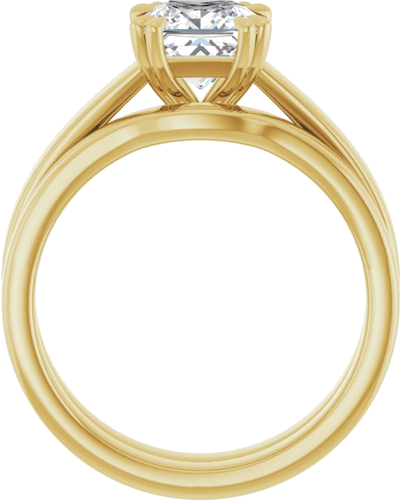 Sužadėtuvių Žiedas „Double Claw-Prong Solitaire“ 14k yellow gold Square 6mm (7)
