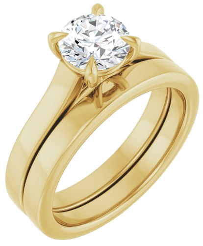 Sužadėtuvių Žiedas „Claw-Prong“ 14k yellow gold Round 6.5mm (6)