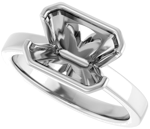 Sužadėtuvių Žiedas „Half-Bezel Solitaire“ 950 Platinos Emerald 9mm x 7mm (5)