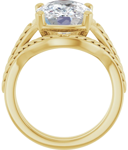 Sužadėtuvių Žiedas „Solitaire“ 14k yellow gold Elongated Cushion 12mm x 10mm (7)