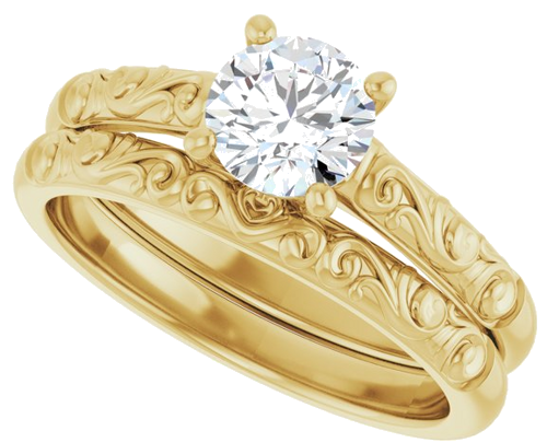 Sužadėtuvių Žiedas „Solitaire“ 14k yellow gold Round 5.8mm (10)