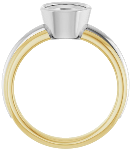 Sužadėtuvių Žiedas „Bezel-Set Solitaire“ 14k yellow/white gold Oval 9mm x 7mm (2)