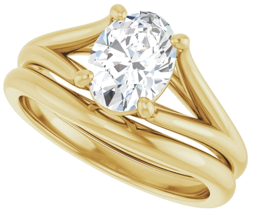 Sužadėtuvių Žiedas „Solitaire“ 10k yellow gold Oval 8mm x 6mm (10)