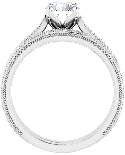 Platinum  6 mm Round Solitaire Engagement Ring Mounting (7)