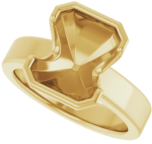 Sužadėtuvių Žiedas „Half-Bezel Solitaire“ 14k yellow gold Emerald 10mm x 8mm (5)