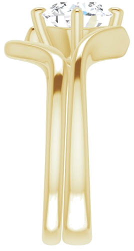 14K Yellow  7.4 mm Round Solitaire Engagement Ring Mounting (9)