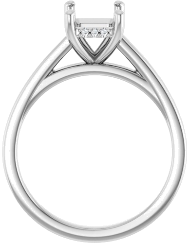 Sužadėtuvių Žiedas „Hidden Halo-Style“ 14k white gold Emerald 8mm x 6mm (2)
