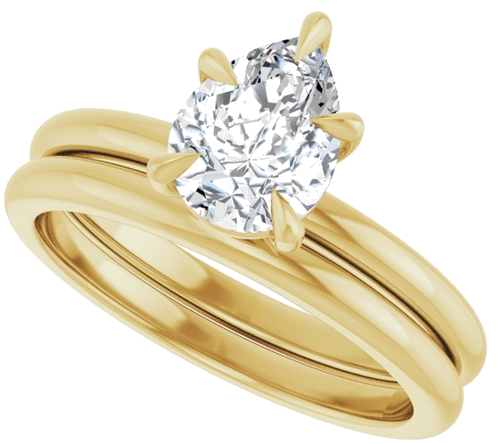 Sužadėtuvių Žiedas „Claw-Prong“ 10k yellow gold Pear 8mm x 6mm (10)
