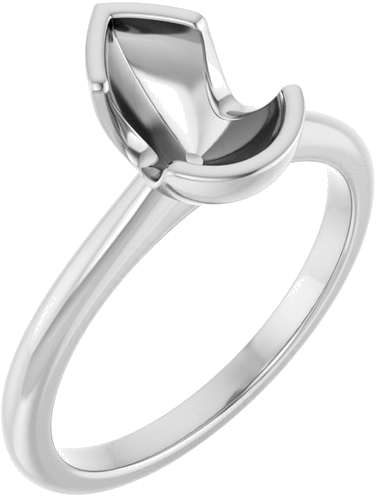 Sužadėtuvių Žiedas „Half-Bezel“ 14k white gold Pear 9mm x 6mm (1)