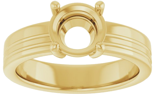 Sužadėtuvių Žiedas „Solitaire“ 585 Geltonojo Aukso Round 7.4mm (3)