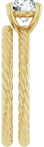 Sužadėtuvių Žiedas „Solitaire Rope“ 14k yellow gold Round 6.5mm (9)