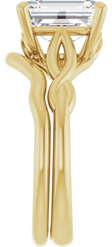 14K Yellow  9x7 mm Emerald Solitaire Engagement Ring Mounting (9)