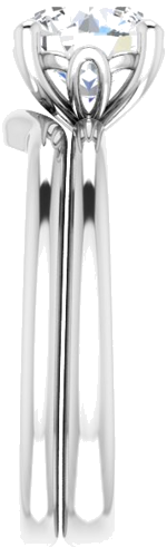 Sužadėtuvių Žiedas „Solitaire“ 585 Baltojo Aukso Round 7.4mm (9)