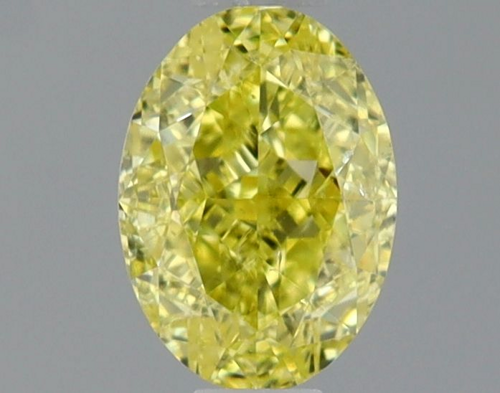 0.53 carat Fancy Intense Yellow-SI1 Natūralus Oval Deimantas (1)