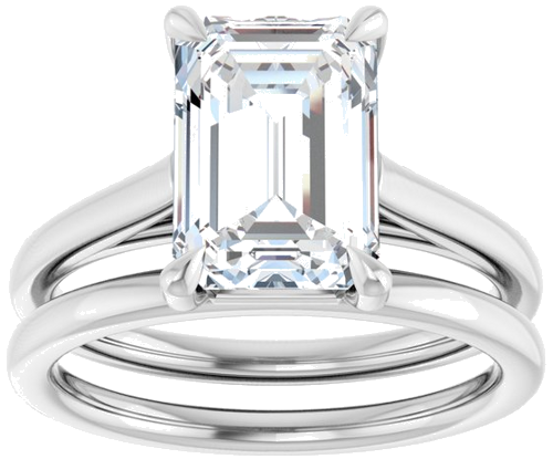 Sužadėtuvių Žiedas „Claw-Pong“ 14k white gold Emerald 10mm x 7mm (8)