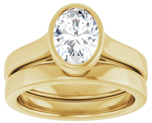 Sužadėtuvių Žiedas „Bezel-Set Solitaire“ 14k yellow gold Oval 8mm x 6mm (8)