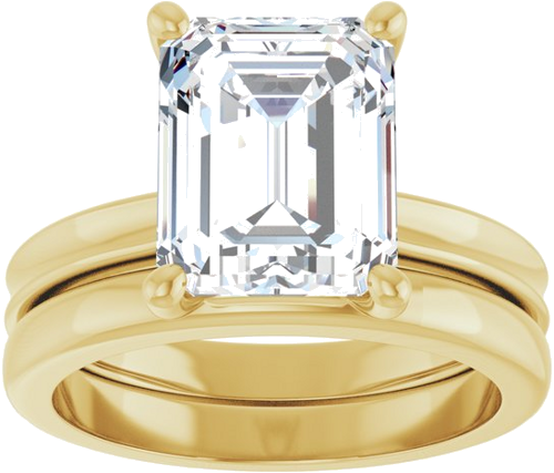 Sužadėtuvių Žiedas 14k yellow gold Emerald 10mm x 8mm (8)