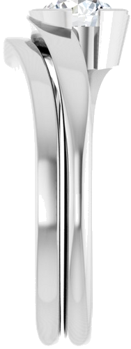 Sužadėtuvių Žiedas „Half-Bezel Solitaire“ 14k white gold Round 5.5mm (9)