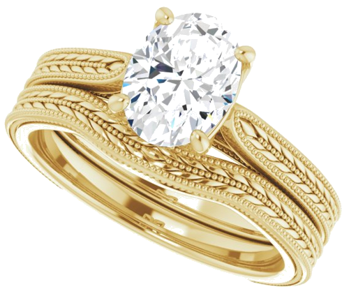 Sužadėtuvių Žiedas „Solitaire“ 14k yellow gold Oval 8mm x 6mm (10)